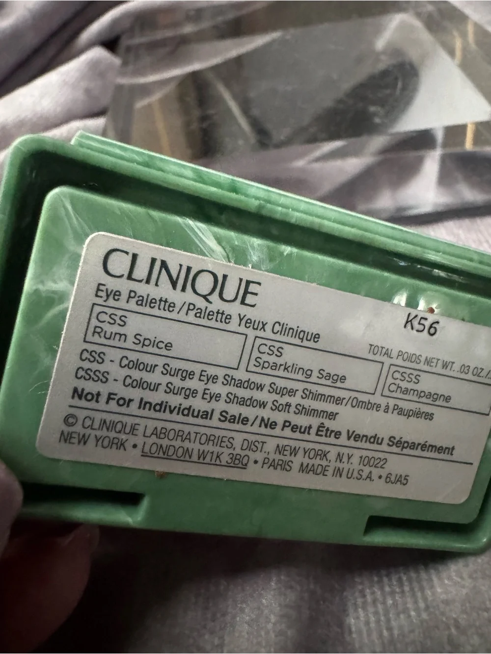 Clinique Eyeshadow Trio Palette Rum Spice sparkling sage champagne